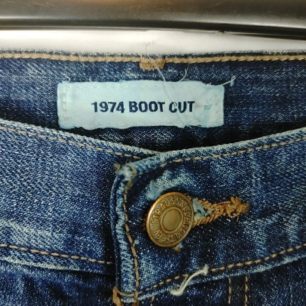 RARE Levi's 38 x 32 1974 Boot Cut Orange Tab Dark